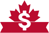 dollar sign on maple leaf icon